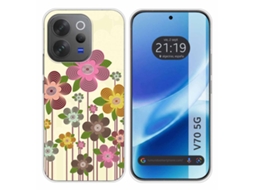 Capa Tumundosmartphone De Silicone Para Vivo V70 5g Com Estampa De Flores Da Primavera