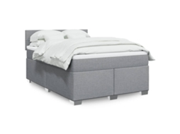 Vidaxl Cama com Molas/colchão 140x190 Cm Tecido Cinzento claro
