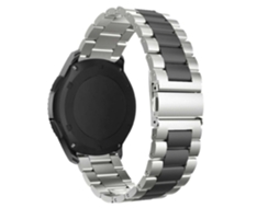 Bracelete Aço Inoxidável Adaptável Cinzento e Preto para Ticwatch Pro