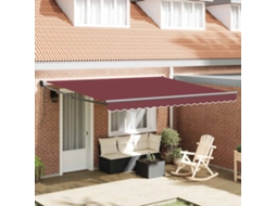 Vidaxl Toldo Retrátil Automático 400x300 Cm Bordô