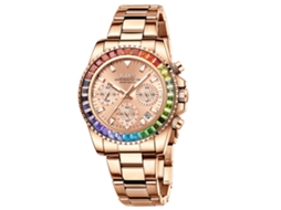 Relógio Feminino MDUG Moderno com Pulseira de Aço Inoxidável, Diamantes e 6 Ponteiros