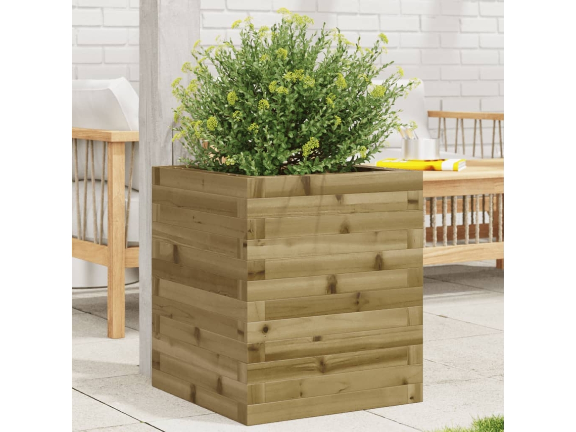 Vidaxl Vaso/floreira De Jardim 40x40x46 Cm Madeira De Pinho Impregnada