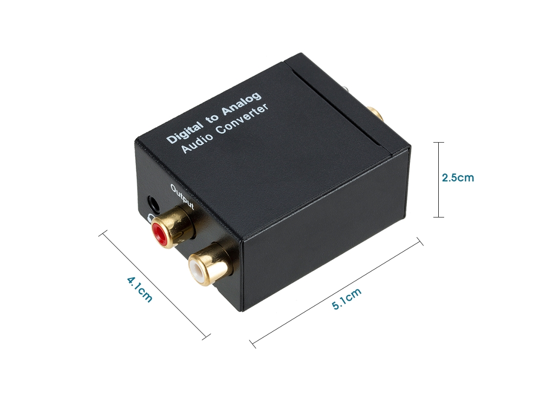 Aetheria conversor de Áudio Digital para Analógico 3.5mm com Fibra Óptica e Sinal Coaxial
