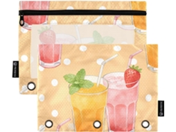 Pastas organizadoras com 3 Ilhós reforçados, bolsa com 3 furos para pastas Argolas, pacote com 2 unidades de impressão.