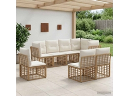 Vidaxl Conjunto De Sofás Para Exterior Natural Poliéster