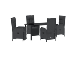 Maison Exclusive - Conjunto De Jantar Para Jardim Com Almofada 5 Pcs Preto Vime Pe