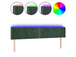 Cabeceira de cama MAISON EXCLUSIVE com luzes LED Veludo verde-escuras (203x16x78 cm)