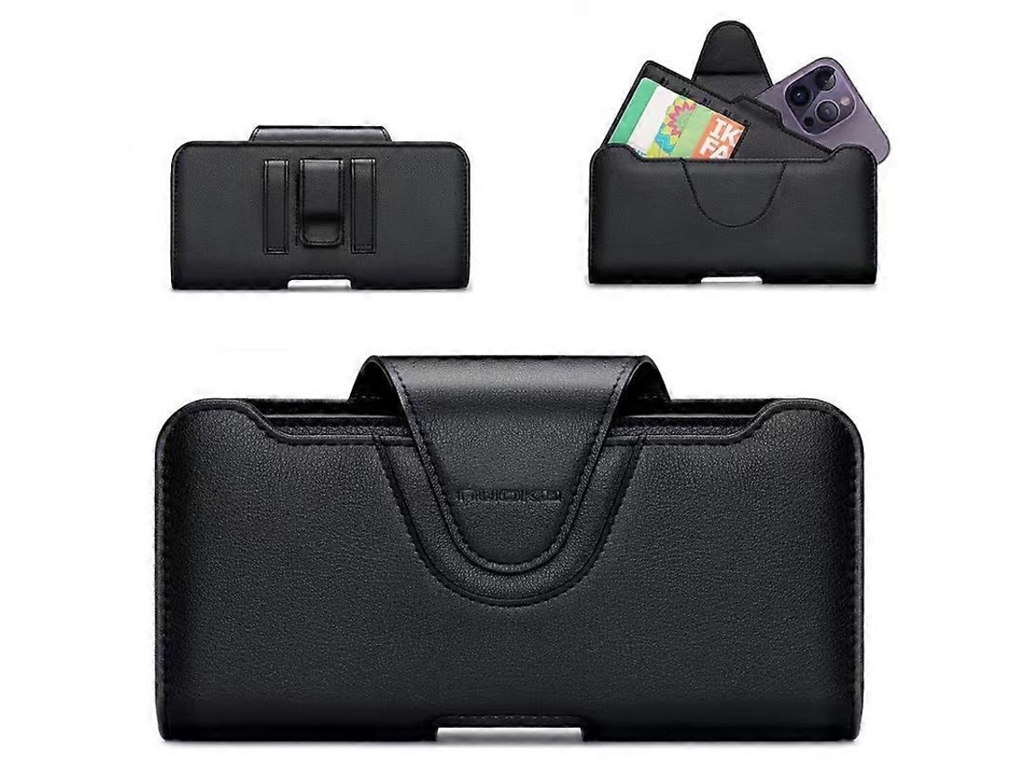 Capa De Couro Texturizado Lichia Para Celular Nuoku, Com Clipe De Cinto Para Dois Telefones De 5,5 A 6,7 ​​polegadas.