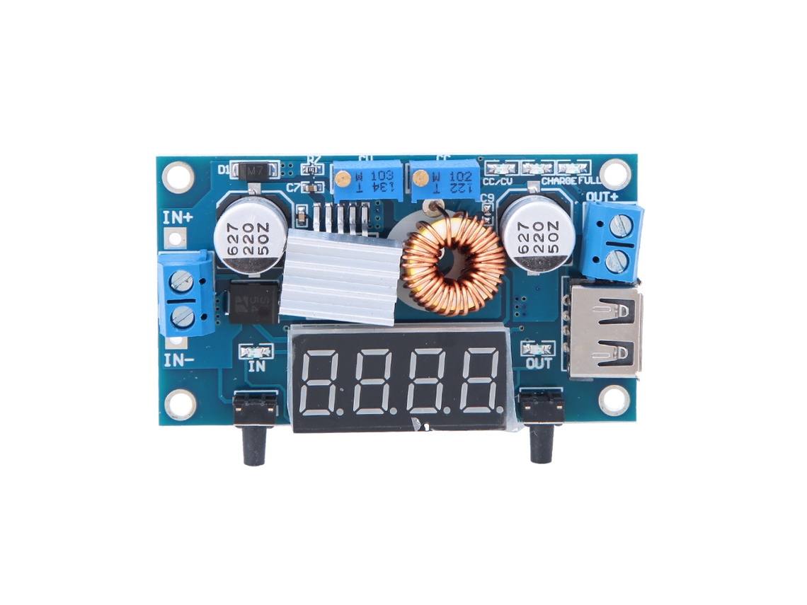 Conversor Buck Dc Com Display Led Azul Módulo