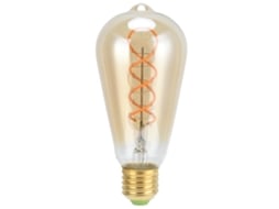 Lâmpada St64 E27 4w Vintage com Filamento de Espiral Dupla, Regulável, Luz Quente CHABERLU (dourada)