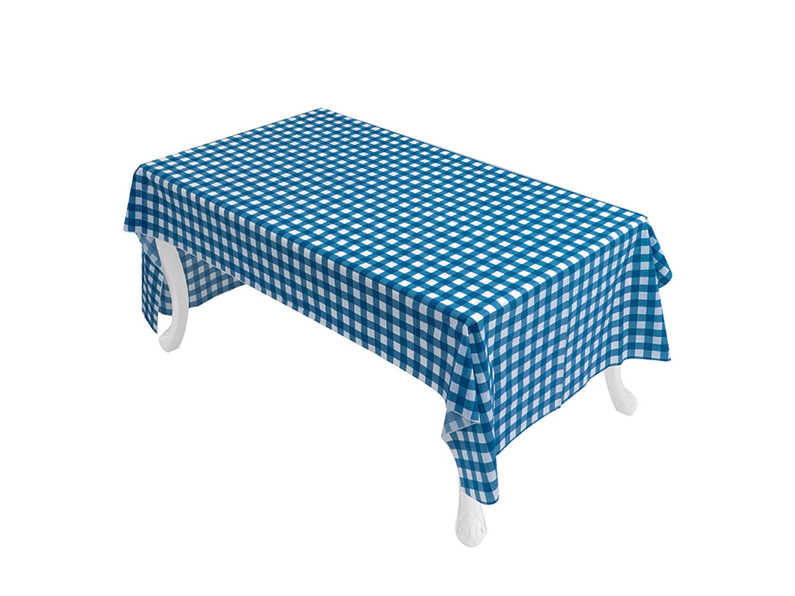 Pacote com 3 Toalhas de Mesa Xadrez de Plástico Descartáveis para Festa de Piquenique 54 X 108 Polegadas. Capa de Mesa Retangular Azul Marinho
