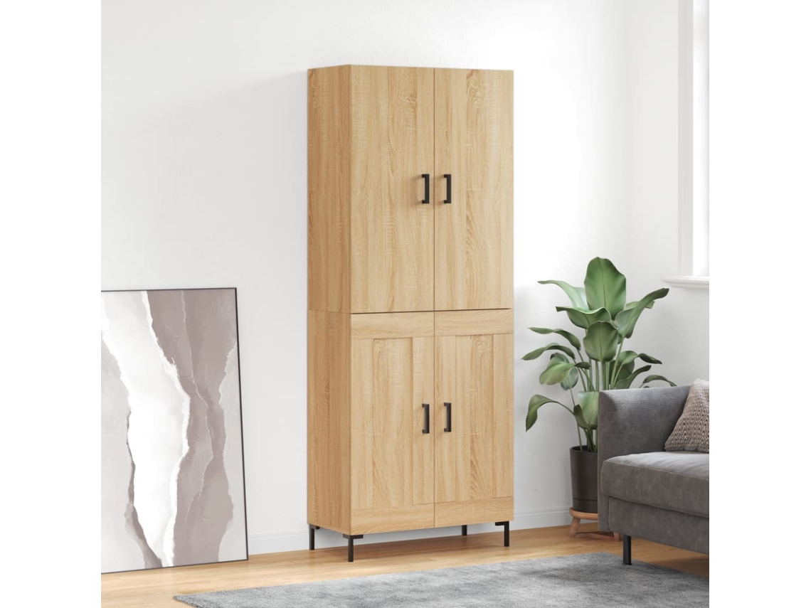 Vidaxl Armário Alto 69,5x34x180 Cm Derivados De Madeira Cor Sonoma