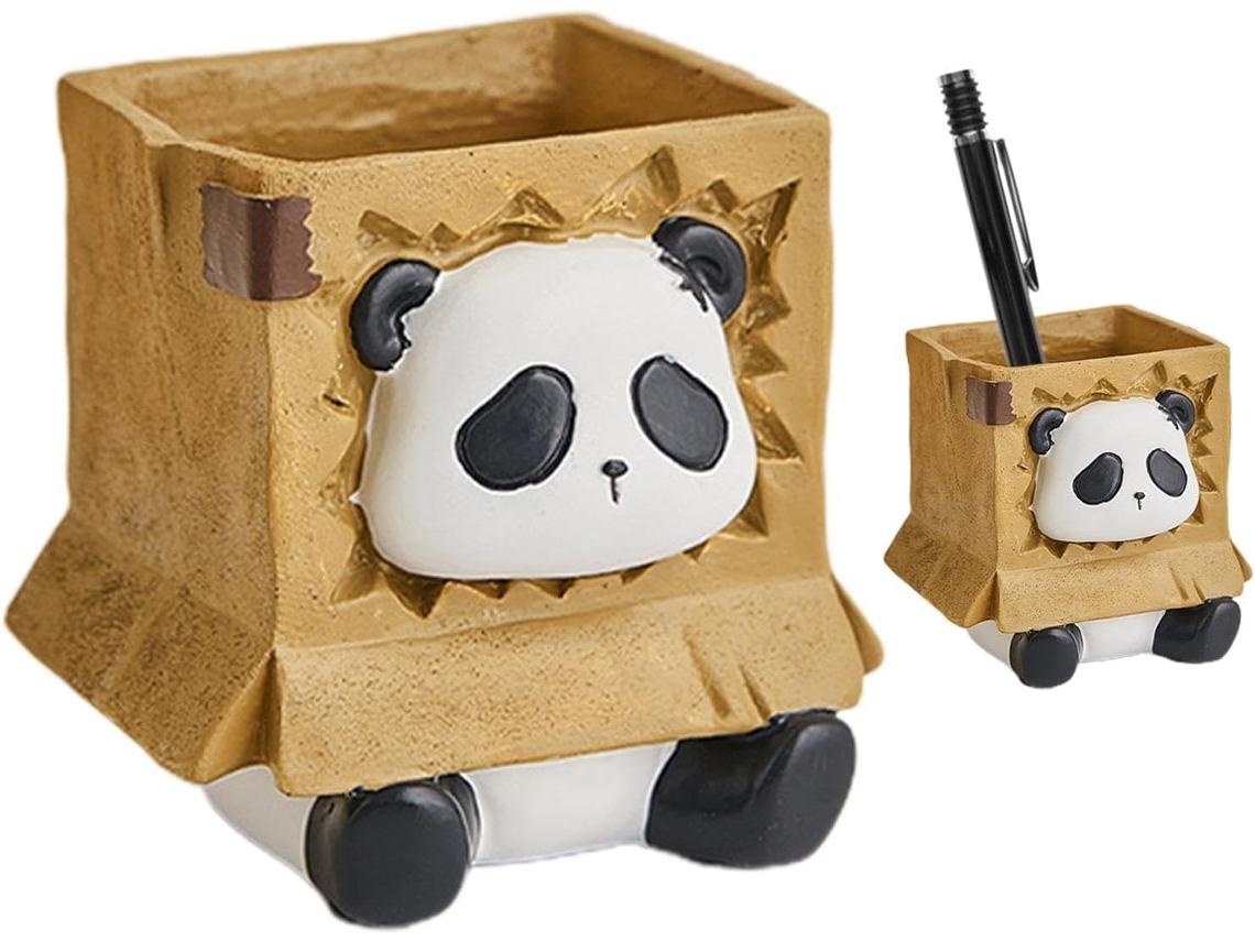 Porta Canetas Panda, Organizador De Canetas | Organizador De Lápis De Mesa Em Resina Com Desenho De Gokoco