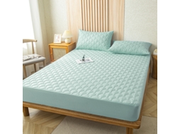 Protetor De Colchão Impermeável Czhhmart( Fitted Sheet) 200cmx220cm (com Par De Fronhas) Verde Claro