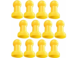2026 12 Tampas de Pólo para Trampolim Acessórios 8x5cm Amarelo Diâmetro Interno 2,5cm Plástico Durável