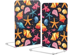 Organizador De Livros Em Formato Estrela Do Mar Com Concha Suporte Para Acrílico Preto Almofadas Antiderrapantes, Ideal