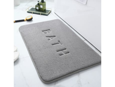 Tapetes de Banho Antiderrapantes Absorventes de Secagem Rápida para Decoração de Banheiro Cinza Raso EVELTEK 90x200cm