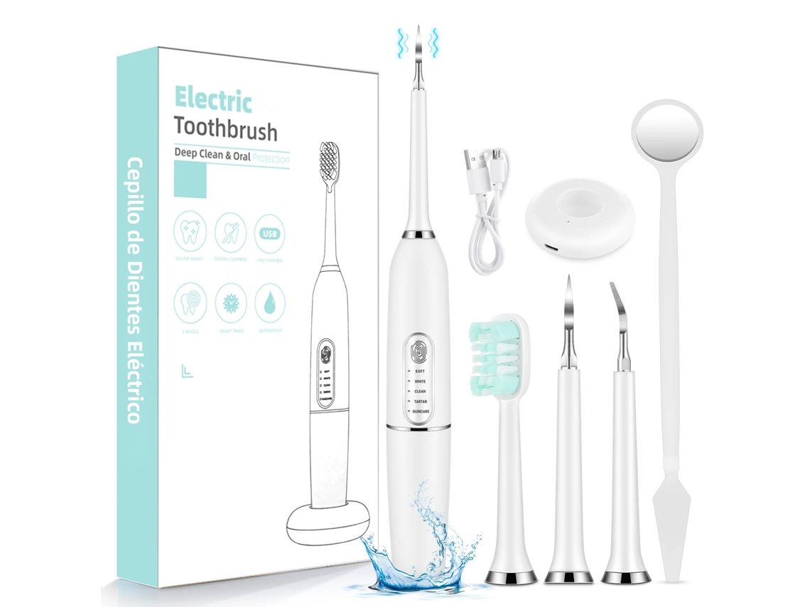 Irrigador Oral Elétrico, Removedor de Tártaro e Placa Bacteriana, Clareador Dental, Função de Enxágue MDUG (branco)