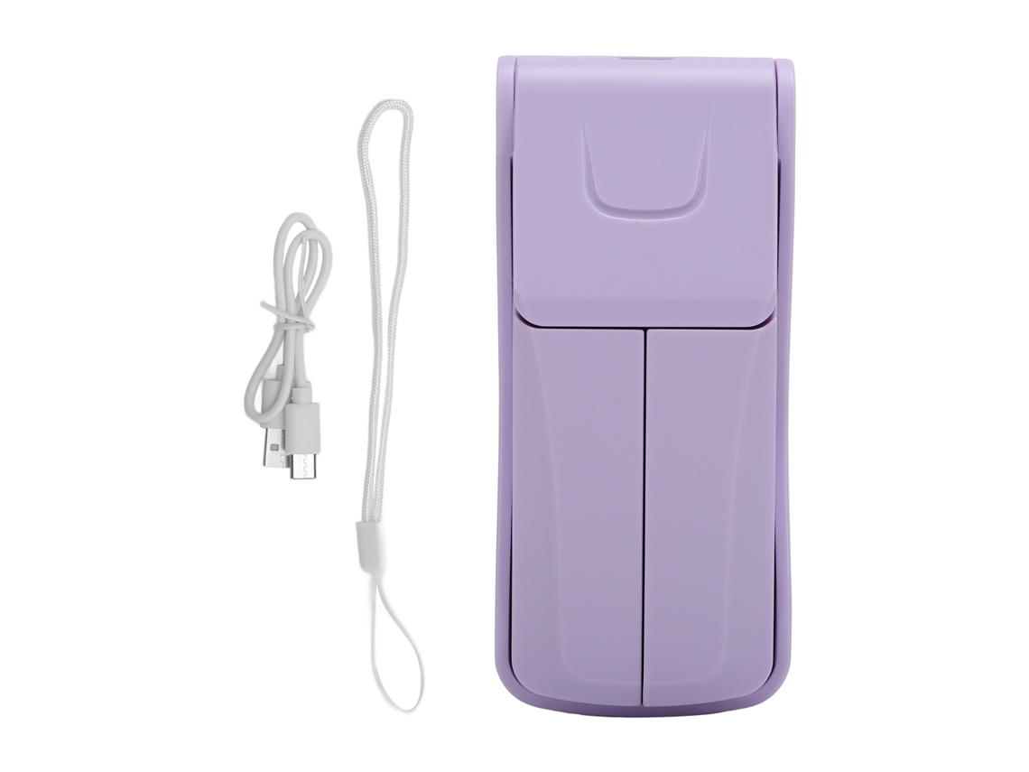 Ventilador Portátil Dobrável Usb Recarregável 3 Velocidades Roxo