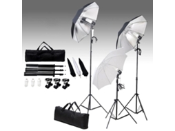 Vidaxl Kit De Estúdio Fotográfico Com Conjunto De Iluminação E Fundo