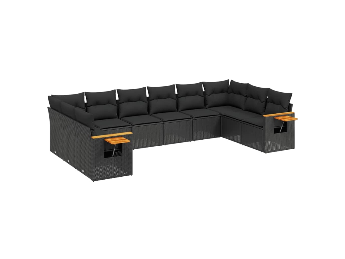 Garden Sofa Set, Garden Sofa Sets Vidaxl Preto Rattan / Vime (n/a)