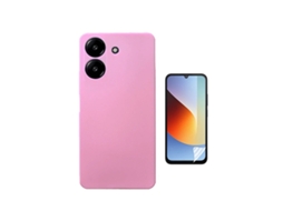 Kit Película Protectora De Hydrogel Frente Capa Proteção Silicone Gift4me Para Xiaomi Redmi A7 - Rosa