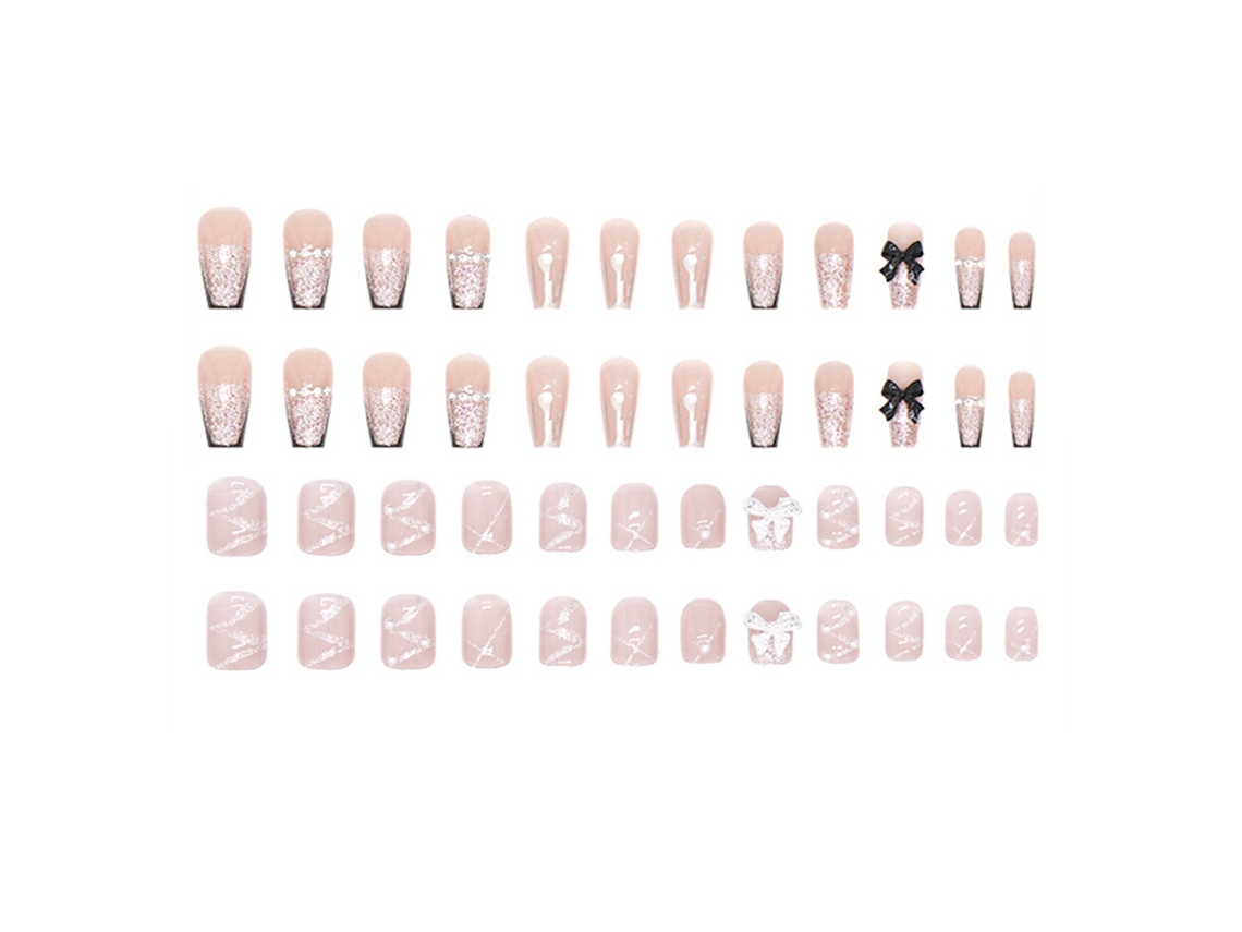 Dois Conjuntos de Adesivos de Unhas Trapezoidais Curtos Ferramentas para Unhas Decorativas Como Brinde NEVEANCE