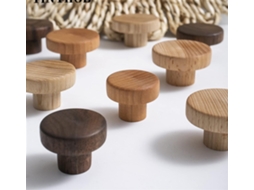 Puxadores De Gaveta Em Madeira Nogueira E Faia Para Decoração Armários Cozinha Quarto, Estilo Simples, 1 Peça Cor W