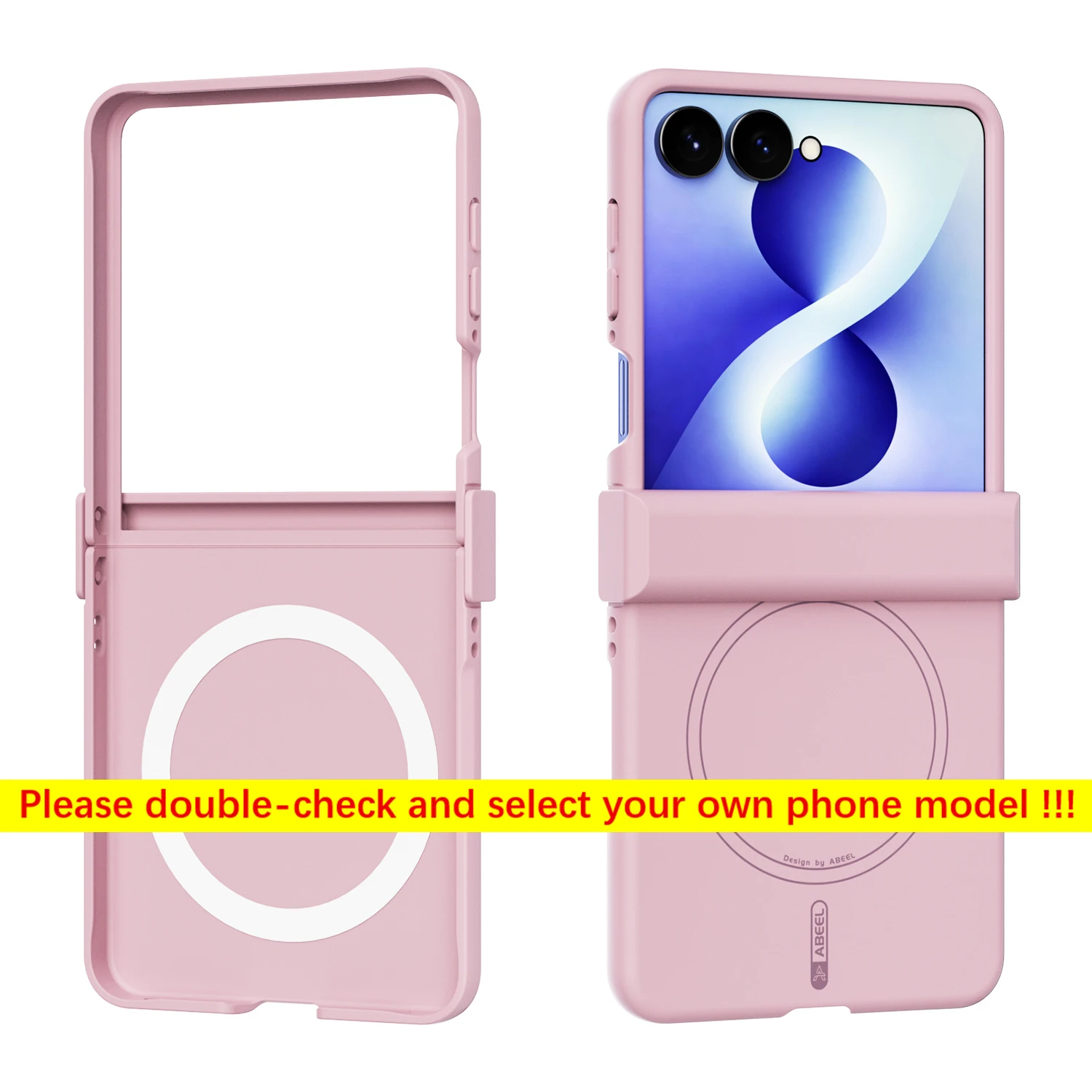 (rosa Flip6) Capa Rígida De Policarbonato Com Carregamento Sem Fio Magnético Em Silicone
