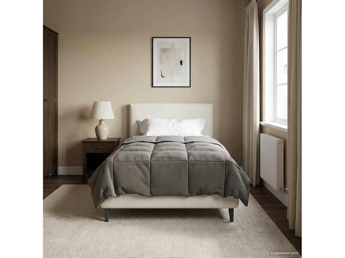 Vidaxl Duvet De Ano Inteiro 140 X 220 Cm 4 Estações Cinzento-claro