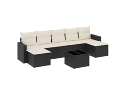 Garden Sofa Set, Garden Sofa Sets Vidaxl Preto Rattan / Vime (n/a)
