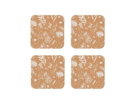 Elementos Naturais Biodegradável Conjunto de Bases de Cortiça 4 Peças