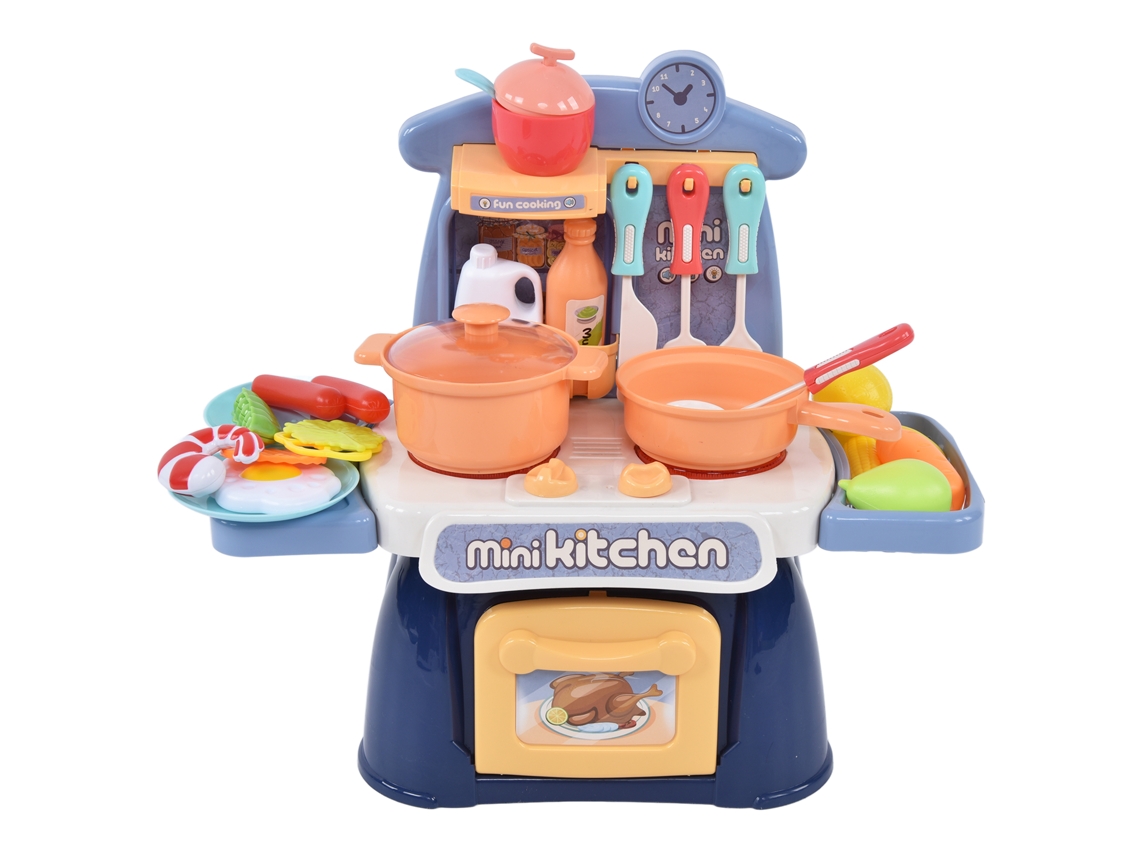 Primerox conjunto de Cozinha Infantil com Sons e Luzes Realistas Brinquedo Educativo para Crianças 3+ (azul)