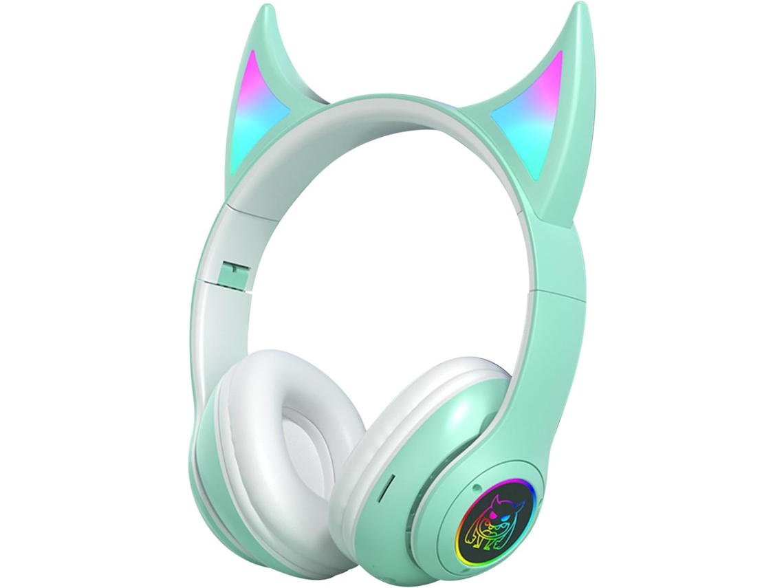 Fones De Ouvido Supra Auriculares Com Orelhas Gato E Luzes Coloridas Que Piscam