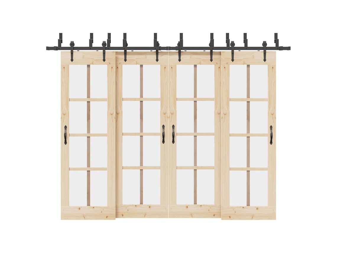 Vidaxl Kit De Ferragens Para Porta Deslizante 305 Cm Aço Preto