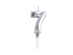 Laxiscreed Vela Número 3d Diamante Prateada Grande 7 Brilhantes Para Decoração