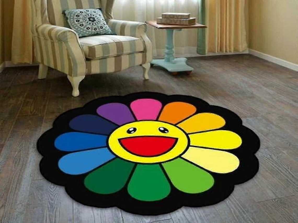 Lurelia Tapete Girassol 120x120cm Antiderrapante Quarto
