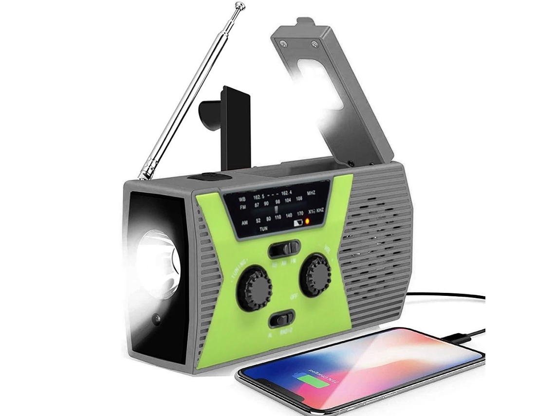 Rádio de Manivela, Emergência, Carregador Solar 2000mah AQUAFORGE