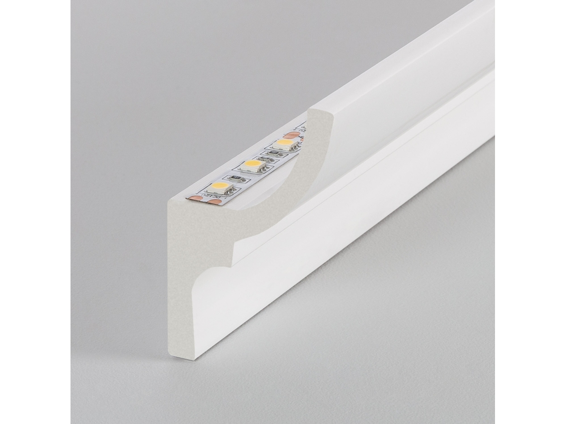 Moldura Corniça 2m Para Fita Led Arcos 71 Branco