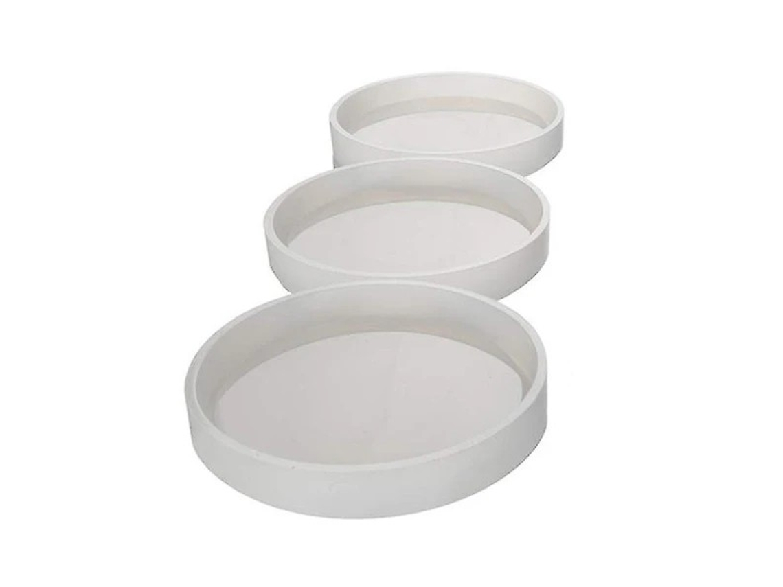 Conjunto de 3 Porta copos Redondos Grandes para Montar em Molde de Silicone, Diâmetro de 10 Cm, para Fundição em Resina AQUAFORGE