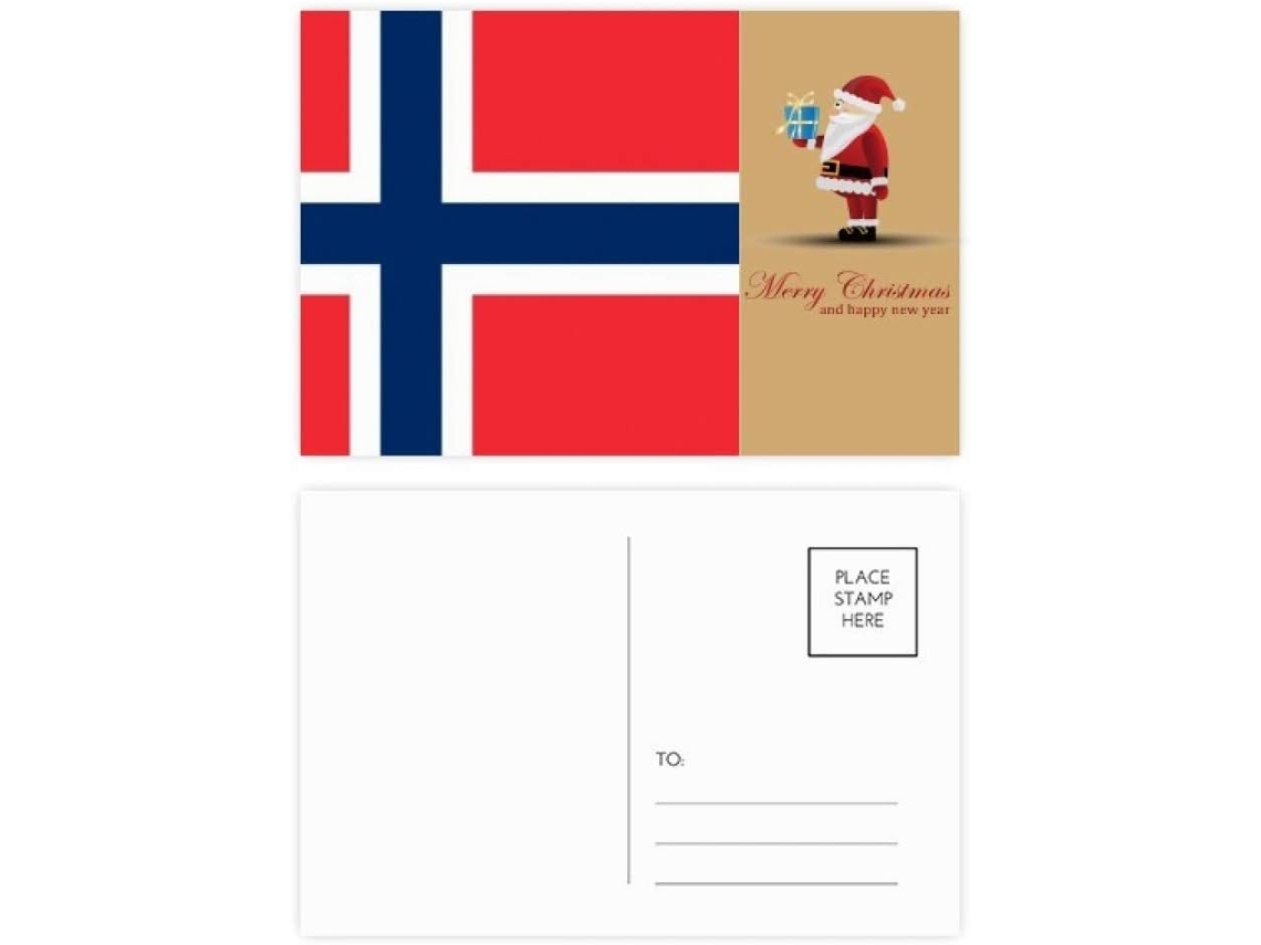 Conjunto de 20 Cartões postais com a Bandeira Nacional da Noruega. 14,6 X 9,8 Cm