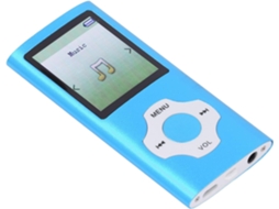 Reprodutor de MP3/MP4, tela de 1 polegada, reprodutor de música portátil, tela colorida de 1,8 polegadas, qualidade de som HiFi, som sem perdas (azul)