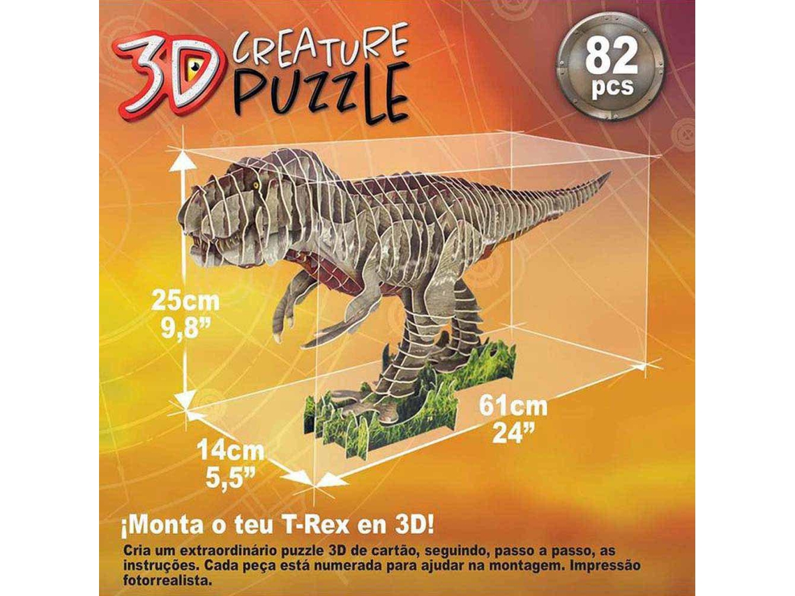 Quebra-cabeça 3D Tiranossauro Rex - Quebra-cabeça 3D Tiranossauro Rex