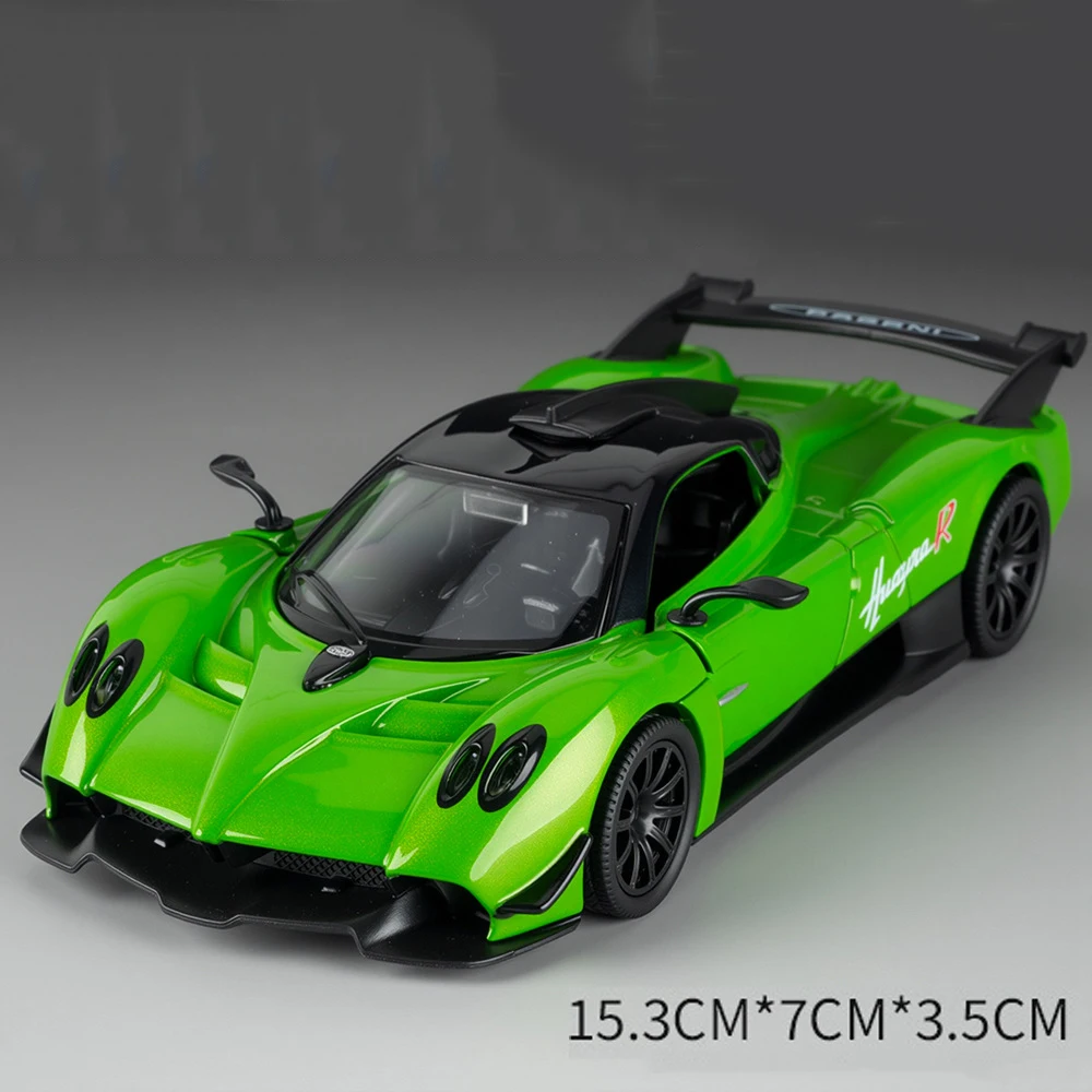 (huayra R Verde) Miniatura De Supercarro Em Liga Metálica Na Escala 1:32, Com Efeitos Sonoros E Luminosos, Um Presente Ideal Para Meninos