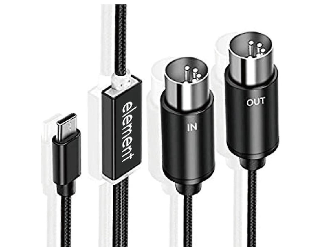 Lurelia Cabo USB MIDI USB-C Preto, Interface para Teclados, Pianos e Sintetizadores, PC e Computador