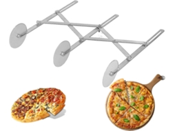 Cortador de Pizza com Rodas Ajustáveis 3/5/7, Aço Inoxidável para Massa, Brownies e Bolos, Divisor de Confeitaria para Assados 3 Rodas