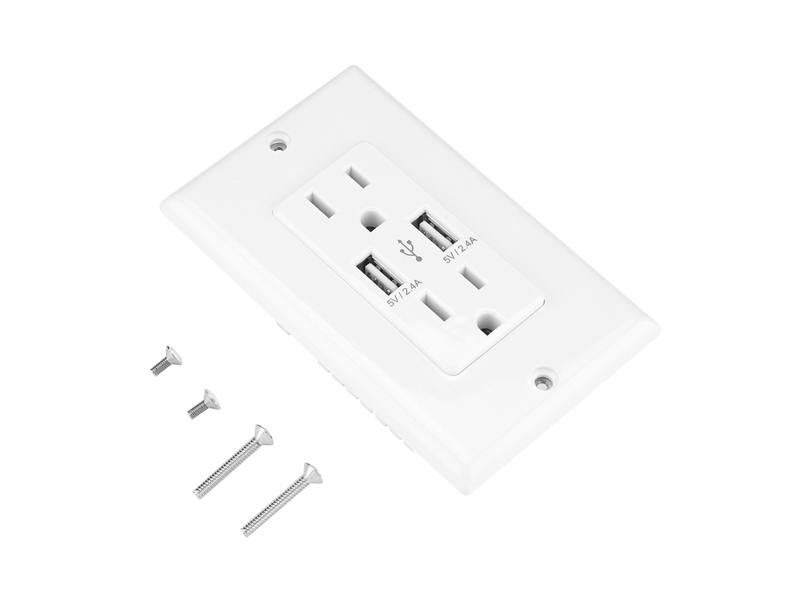 Carregador de parede USB com proteção contra surto e 2 portas USB inteligentes para múltiplos dispositivos S/MARCA