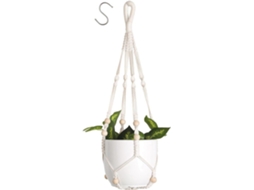 Corda De Algodão Hanger De Macramé De Planta Com Ganchos De Pendurar - 35 Polegadas