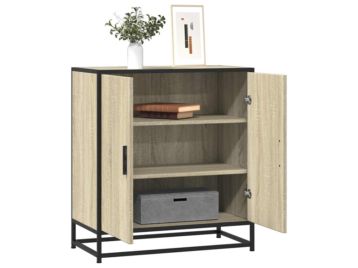 Vidaxl Aparador 68x35x76 Cm Deriv. De Madeira/metal Carvalho Sonoma