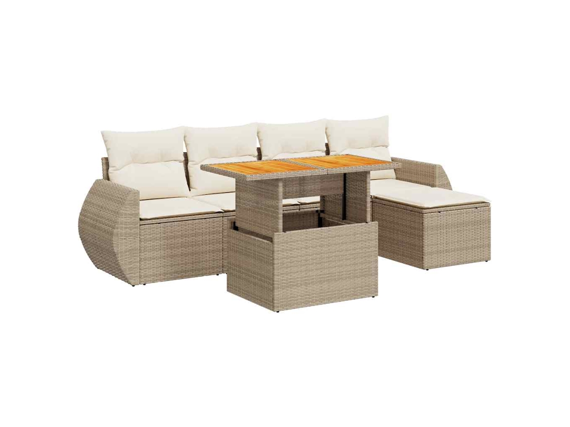 Garden Sofa Set, Garden Sofa Sets Vidaxl Bege Rattan / Vime (n/a)